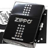 ZIPPO 1935 ジッポ ライター ロゴ ブラックニッケル 黒 角型 外ヒンジ 3バレル エッチング彫刻 銀差し シンプル かっこいい 高級 ギフト メンズ プレゼント