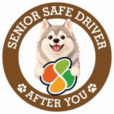 カーサイン 高齢者マーク SENIOR SAFE DRIVER ウルフドッグ ステッカー シール 直径13cm 肉球 日本製 車
