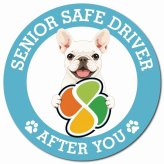 カーサイン 高齢者マーク SENIOR SAFE DRIVER フレンチブルドッグ マグネット 強力 直径13cm 肉球 日本製 車 ステッカー