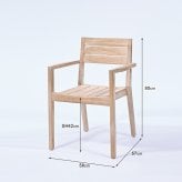 ダイニング家具 ダイニングチェア 肘付き アームチェア チーク無垢材 木製 無塗装 アウトドア インドア 屋外 室内アジアン家具 モダン リビング エスニック アジアン テイスト 家具 バリ 1脚