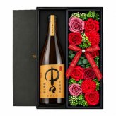 麦焼酎 中々 720mlセット お酒 焼酎 ギフト記念日 プレゼント ソープフラワー フラワーボックス 花 お花 定年退職 還暦祝い 退職祝い 男性 女性 お祝い 古希 喜寿 傘寿 米寿 卒寿 白寿 百寿