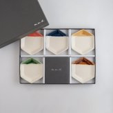 六角豆皿5枚セット / true colors line / ギフトボックス＆熨斗付き / 瀬戸焼 食器・プレート【送料無料（北海道・沖縄を除く）】