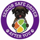 カーサイン 高齢者マーク SENIOR SAFE DRIVER ベルジアングリフォン ステッカー シール 直径13cm 肉球 日本製 車