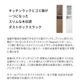食器棚 ゴミ箱収納付き ダストボックス ラック ゴミ箱 宮武製作所 KC-F301 幅35 奥行40 高さ160 ラポール プッシュ式 キッチンラック スリム すきま収納 扉付き 木目調 寝室 リビング 北欧 おしゃれ ：