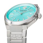 ヴェルサーチェ 腕時計 メンズ レディース ターコイズブルー アイスブルー シルバー 38mm VERSACE V-ORIAL ヴイ オーリア スイス製 ブランド腕時計 おしゃれ プレゼント ギフト 卒業 入学 お祝い
