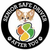 カーサイン 高齢者マーク SENIOR SAFE DRIVER チワズー マグネット 強力 直径13cm 肉球 日本製 車 ステッカー