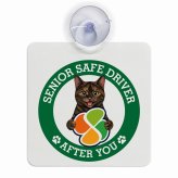 カーサイン 高齢者マーク SENIOR SAFE DRIVER サビ（べっ甲） 車内用 吸盤タイプ 収れん火災防止タイプ 肉球 日本製 車 ステッカー