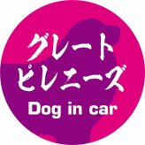 Dog in car ドッグインカー ステッカー カーステッカー グレートピレニーズ 毛筆書体 ピンクパープル シール 煽り運転対策 カーサイン