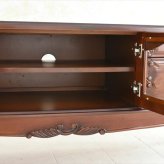 テレビ台 テレビボード 幅135cm アンティーク おしゃれ ローボード 完成品 木製 引き出し 脚付き 収納家具 天然木 彫刻 PALMAアンティークブラウン マホガニーのTVボード135 ヨ 新生活
