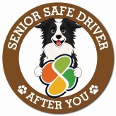 カーサイン 高齢者マーク SENIOR SAFE DRIVER ボーダーコリー マグネット 強力 直径13cm 肉球 日本製 車 ステッカー