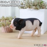 置物 豚 黒白桃豚 幅22.5cm woobia ウービア ぶた リアル かわいい おしゃれ 玄関 インテリア オブジェ ガーデン ミニブタ 動物 アニマル 癒し 棚 北欧 個性的 プレゼント ギフト 新築祝い 面白い
