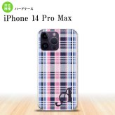 iPhone14 ProMax iPhone14 Pro Max スマホケース 背面ケース ハードケース チェック B ピンク 青 +アルファベット 2022年 9月発売 nk-i14pm-440i