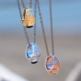 ハワイアンジュエリー ネックレス ステンレス リングネックレス ベビーリング スクロール ゴールド シルバー 金属アレルギー チェーン付き サージカルステンレス つけっぱなしOK プレゼント ペア