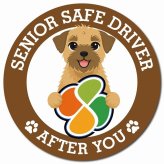 カーサイン 高齢者マーク SENIOR SAFE DRIVER ボーダーテリア マグネット 強力 直径13cm 肉球 日本製 車 ステッカー