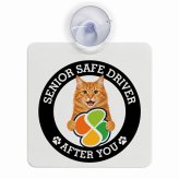 カーサイン 高齢者マーク SENIOR SAFE DRIVER アメリカンボブテイル 車内用 吸盤タイプ 収れん火災防止タイプ 肉球 日本製 車 ステッカー