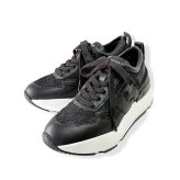 ルコライン スニーカー ルコライン 靴 RUCO LINE RUCO-021BK PIZZO CALF PU レース生地 合皮 ブラック 黒 Rマーク 新ソールタイプ ローカット ファスナー無し