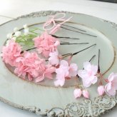 髪飾り 桜 アジサイ 水引 成人式 卒業式 結婚式 前撮り 振袖 袴 ヘッドドレス プリザーブドフラワー 造花 212