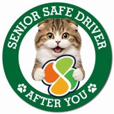 カーサイン 高齢者マーク SENIOR SAFE DRIVER ハイランドフォールド マグネット 強力 直径13cm 肉球 日本製 車 ステッカー