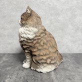 WooBia ウービア 猫 置物 お座りノルウェージャンフォレストキャット マスターズエディション 高さ29.5cm リアル 長毛 ネコ アニマルオブジェ 玄関 リビング インテリア 猫好き 新築祝い 開店祝い 退職祝い プレゼント ギフト