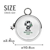 ミニポーチ Snoopy スヌーピー サークルミニポーチ カラビナ付き おしゃれ かわいい シルバー 小物入れ ミニポーチ カラビナ カラビナ付き メタリック 丸 イラスト スヌーピーグッズ スヌーピーイラスト バッグチャーム プレゼント ギフト 贈り物 小さめ ミニ