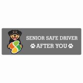 カーサイン 高齢者マーク SENIOR SAFE DRIVER ロットワイラー ステッカー シール 長方形 15x5cm 肉球 日本製 車