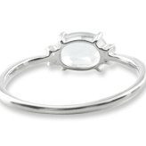 18金 リング レディース 指輪 k18 ダイヤモンド ブルームーン オーバル ピンキーリング 大粒 ホワイトゴールドk18 18k 華奢 3月 ホワイトデー