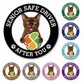 カーサイン 高齢者マーク SENIOR SAFE DRIVER バーミーズ マグネット 強力 直径13cm 肉球 日本製 車 ステッカー
