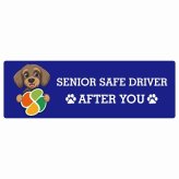 カーサイン 高齢者マーク SENIOR SAFE DRIVER ワイヤーヘアードダックスフンド ステッカー シール 長方形 20x6.7cm 肉球 日本製 車