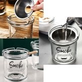 卓上灰皿 グラスアシュトレイ かわいい smoke ひげ おしゃれ カフェ ガラス製 インテリア たばこ 喫煙具 ギフト シンプル プレゼント