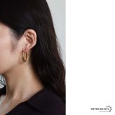 ステンレス 大ぶりピアス 3連ピアス ツイストピアス フープピアス ゴールド シルバー プチプラ 大きめ 存在感 メタル ワイド 両耳2点 レディース 女性 金属アレルギー対応 イヤリング