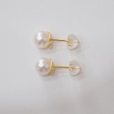 ［pearl621］6mm - 6.5mm ホワイトピンク 薔薇 ピアス あこや真珠