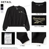 Reebok リーボック トレーナー レディース RL-6500 スウェット クロップド ショート丈 長袖 クルーネック 裏起毛 暖かい ロゴ 刺繍 防寒 スタイルアップ スポーツ カジュアル ファッション トレーニング M L LL 黒 2026FW Karlas