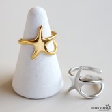ステンレス ヒトデリング スターリング 海星 シンプル ゴールド 18K GP シルバー フリーサイズ レディース 女性 指輪 金属アレルギー対応