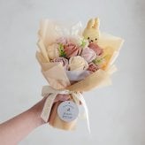 コーデュロイミッフィー ソープフラワー バルーンブーケ|誕生日 発表会 卒園祝い 入園祝い 卒業祝い 入学祝い 男の子 女の子 子ども ミッフィー うさぎ ぬいぐるみ マスコット 花束 メッセージ入り  プレゼント ギフト 贈り物 お祝い