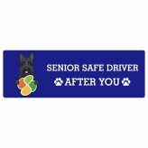 カーサイン 高齢者マーク SENIOR SAFE DRIVER スコティッシュテリア ステッカー シール 長方形 15x5cm 肉球 日本製 車