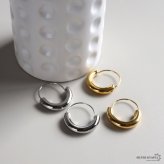 ステンレス ラウンド フープピアス 2カラー レディース バッグ ハンドバッグ 買い物かご モチーフ 丸型 ふっくら 曲線 艶感 大人可愛い おしゃれ 個性的 シンプル カジュアル きれいめ 上品 耳元 両耳用2点セット