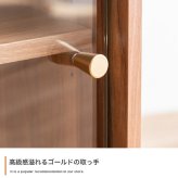 食器棚 キッチン収納 キャビネット ガラス扉 木製 スリム チェスト 収納 サイドボード 一人暮らし リビングボード ローチェスト ローボード Laura ラウラ 本棚 ディスプレイラック ガラス 飾り棚 収納棚 収納家具 幅80 引き戸 スライド：