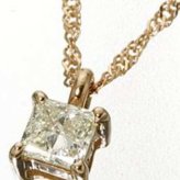 ダイヤモンド ネックレス 0.15ct プリンセスカット ペンダント K10 ピンクゴールド 10金 四角 スクエア ひと粒ダイヤ シンプル 華奢 大人 上品 ジュエリー アクセサリー レディース ギフト プレゼント