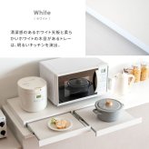 レンジ台 キッチン収納 レンジ下トレー レンジラック 二連トレー スライドテーブル トースター台 炊飯器台 作業スペース アベニール 収納家具 引き出し オーブントースター台 ブラウン 木目調 シック 便利な台 家具 ：