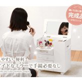 コスメワゴン キャスター付き 大容量 メイクボックス 完成品 鏡付き シンプル 移動式 引き出し 多機能 かわいい 1面 鏡台 付き 省スペース コンパクト 棚 おしゃれ ホワイト 白 ピンク コスメ収納 化粧品収納 キャスター付きワゴン コスメボックス