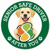 カーサイン 高齢者マーク SENIOR SAFE DRIVER ラブラドールレトリバー マグネット 強力 直径13cm 肉球 日本製 車 ステッカー
