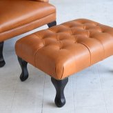 オットマン スツール クラシック レザー アンティーク インテリア おしゃれ かわいい ボタン締め 総革張 本革 革 玄関 椅子 高級 輸入家具 CAMEL イス チェア 天然木 保温 新生活