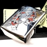 ZIPPO ライター 昇鯉 銀燻し 彫刻 渋い 和柄 御守り かっこいい ジッポ シルバー レッド ホワイト おしゃれ メンズ ギフト プレゼント