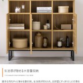 北欧風リビングキャビネット幅90cm 収納棚 チェスト マルチ リビングボード サイドボード 脚付き 大容量 引き出し 扉 コンパクト ナチュラル 木目調 PCテスク ブラウン ホワイト 家具インテリア