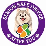 カーサイン 高齢者マーク SENIOR SAFE DRIVER ウルフドッグ ステッカー シール 直径13cm 肉球 日本製 車