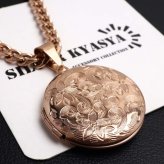 ステンレス ロケットネックレス HIPHOP 喜平チェーンネックレス ロケットペンダント フラワーネックレス 写真 記念 思い出 ハワイアンネックレス 50cm 60cm ピンク 6面カット 花 メンズ 男性 金属アレルギー対応