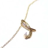 イニシャル ネックレス K18 ダイヤモンド 0.01ct ゴールド ペンダント レディース 18金 ダイヤ 一粒 華奢 シンプル アクセサリー アルファベット ギフト プレゼント