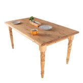 ダイニングテーブル FARMER 無垢材 パイン材 天然木 W150×D85×H72cm(引出の内寸:W36×D27.5×H 食卓テーブル 木製 食卓机 リビング ダイニング ライトブラウン おしゃれ 新生活