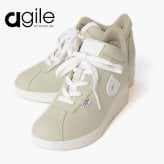 ルコライン 靴 アージレ バイ ルコライン スニーカー agile-010BE LEATHER 本革 ベージュ グレージュ グレーかかったベージュ サイドファスナー付 レディース シューズ ルコライン 革靴 レザー agile by RUCO LINE ルコライン靴