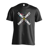 テニス Tシャツ 半袖 メンズ ウェア レディース 練習着 ジュニア ドライ おもしろ tシャツ 速乾 名入れ スポーツ 女子 男子 チーム おしゃれ 文字入れ 「ネオンスタイルのクロスTENNIS」 アートワークスコウベ 【送料無料】